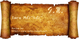 Imre Máté névjegykártya