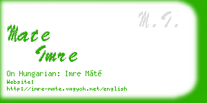 mate imre business card