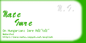 mate imre business card